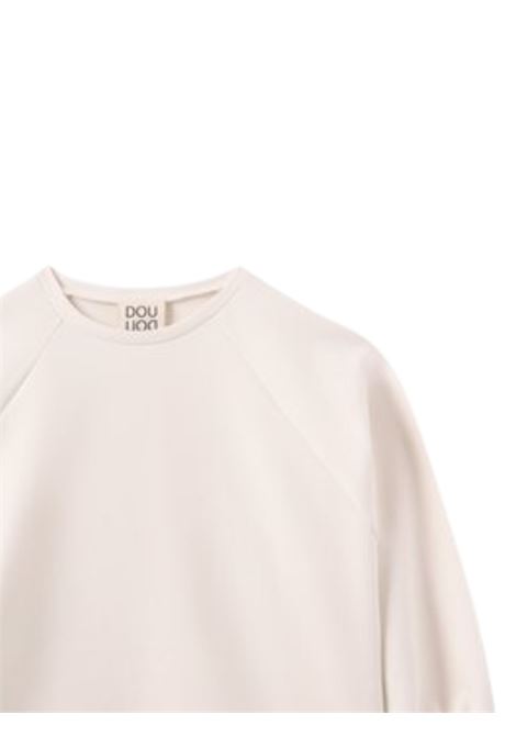 Cream cotton sweatshirt for girls Dou dou | DW4A30/MAPANNA